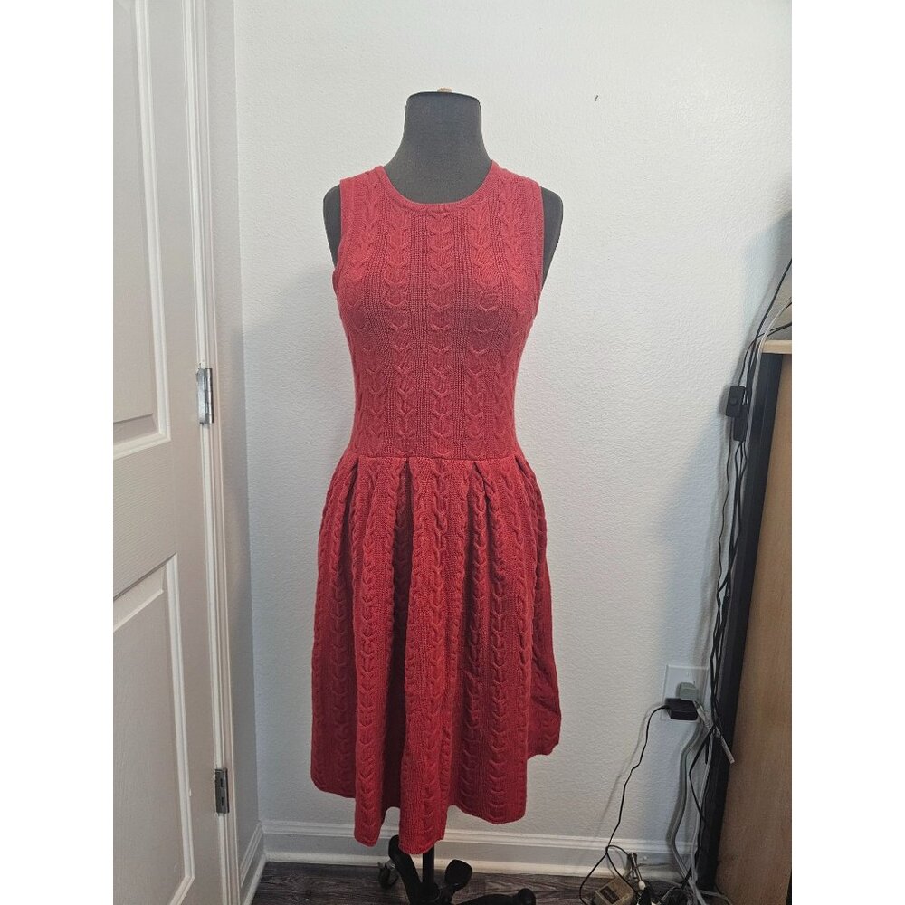 Anthropologie Red Knit wool sweater Dress - size S